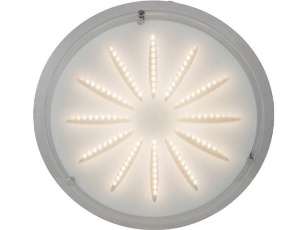 Brilliant Cathleen - Vegg/taklampe - LED - 14 W (ekvivalent 100 W) - klasse F - varmt hvitt lys - 3000 K - rund - krom