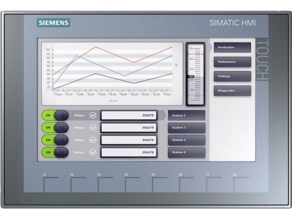 Siemens 6AV21232JB030AX0, 22,9 cm (9"), 800 x 480 pikseliä, LCD, TFT, Resistiivinen, Musta