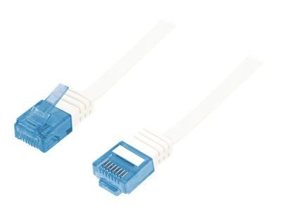 LogiLink - Liitäntäkaapeli - RJ-45 (uros) RJ-45 (uros) - 5 m - UTP - CAT 5e - muotoiltu, litteä - valkoinen - valkoinen