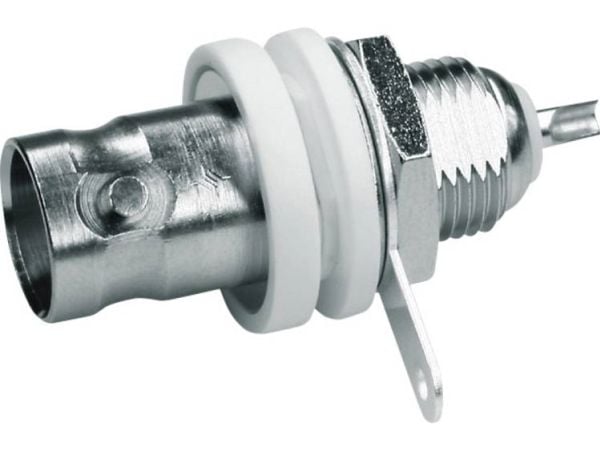Telegärtner BNC innfellingskontakt, isolert 75 Ohm, med isolasjonsskiver hvit, Z03 - 1 stk (J01003B1286)