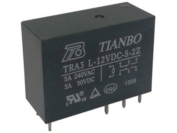 Tianbo Electronics TRA3 L-24VDC-S-2Z printreleer 24 V/DC 8 A, 2 x bryter