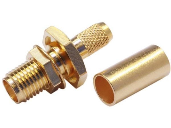 Telegärtner SMA kabelinstallasjonssokkelkrympe G01 med tetningsring, IP 68, C0805, Z27, G01 (RG-58/U), gull (standard) - 5 stk (J01151A1091)