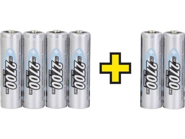 Ansmann 4+2 HR06 Ladattava AA-paristo NiMH 2700 mAh 1,2 V 6 kpl 6 kpl