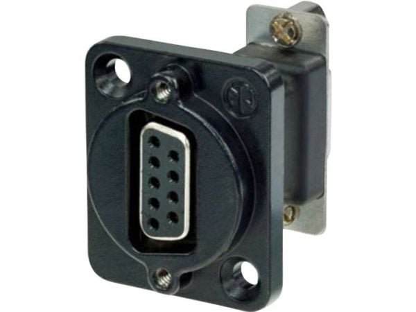 Neutrik NADB9FF-B, VGA, VGA, Musta, Ruostumaton teräs