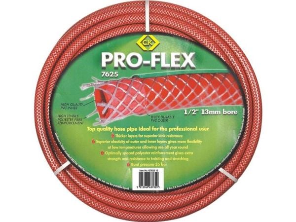 C.K G762550 Pro-Flex hageslange innvendig slangediameter=13 mm 50 m 1/2 tomme 1 stk rød
