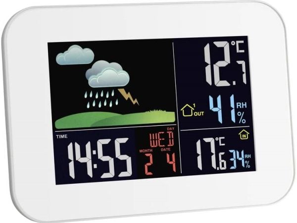 TFA-Dostmann 35.1136.02, Elektronisk miljøtermometer, Inne/Ute, °C, 0 - 50 °C, Digitalt, Svart, Hvit