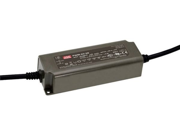 MEAN WELL PWM-60-24, Lysstrimmel, Universell, 90-305 V, 47/63 Hz, 60 W, 24 V