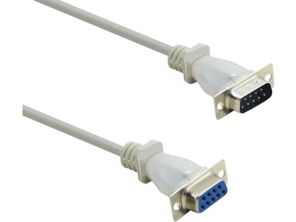 Renkforce Seriel Forlængerkabel [1x D-SUB-stik 9-pol. - 1x D-SUB-bøsning 9-pol.] 2.00 m Beige