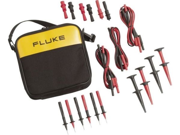 Fluke 700TLK Turvatestausjohtosarja [Lampunpidin 4 mm, testikärki, alligaattoriklipsi, alligaattorisilmukka - Lampunpidin 4 mm, holkki 4 mm] punain...