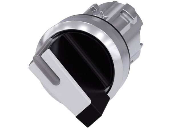 Siemens 3SU10522BF600AA0 3SU1052-2BF60-0AA0 Kääntökytkin Eturengas metallia, kiiltävä musta, valkoinen 1 x 90° 1 kpl
