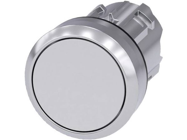 Siemens 3SU10500AB600AA0 tryckknappsfrontring i metall högblank manöverknapp platt vit 1 st