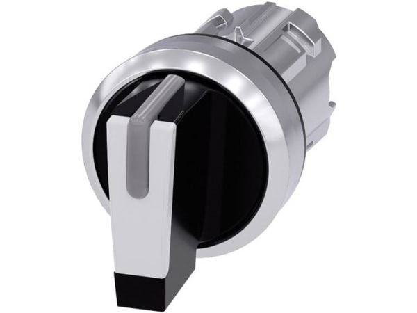 Siemens 3SU10522BL600AA0 3SU1052-2BL60-0AA0 Kääntökytkin Eturengas metallia, kiiltävä musta, valkoinen 2 x 45° 1 kpl