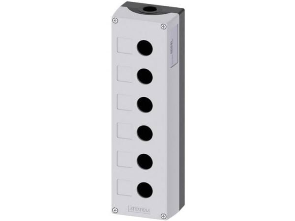 Siemens 3SU1856-0AA00-0AB1 Tyhjä kotelo 6 asennuspistettä, Maahan kiinnitettäväksi (L x S x K) 285 x 85 x 64 mm Harmaa 1 kpl