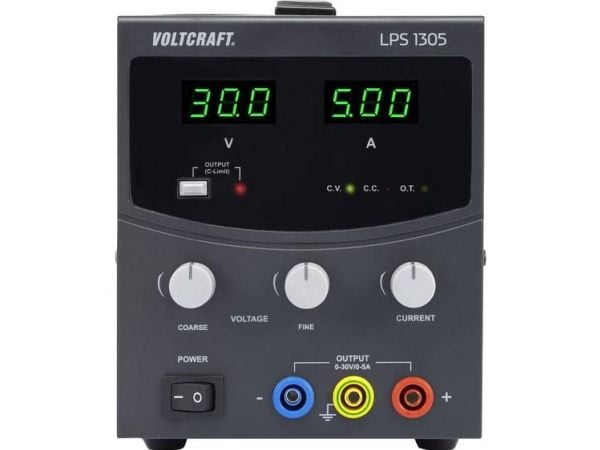 VOLTCRAFT LPS1305 Laboratoriestrømforsyning, indstillelig 0 - 30 V/DC 0 - 5 A 150 W Antal udgange 1 x
