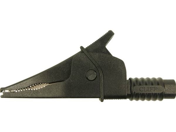 Cliff Croc Clip Turvallisuuskrokotiiliklipsi Liitin 4 mm CAT III 1000 V Musta
