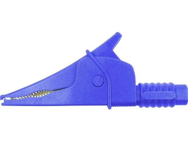 Cliff Croc-klämma säkerhetskrokodilklämma stickkontakt 4 mm CAT III 1000 V blå