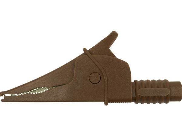 Cliff Croc Clip säkerhetskrokodil 4 mm CAT III 1000 V brun