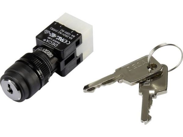 DECA ADA16K6-AR0-CA Avainkytkin 250 V/AC 5 A 1 x Off/On 1 x 90° IP65 1 kpl 1 kpl