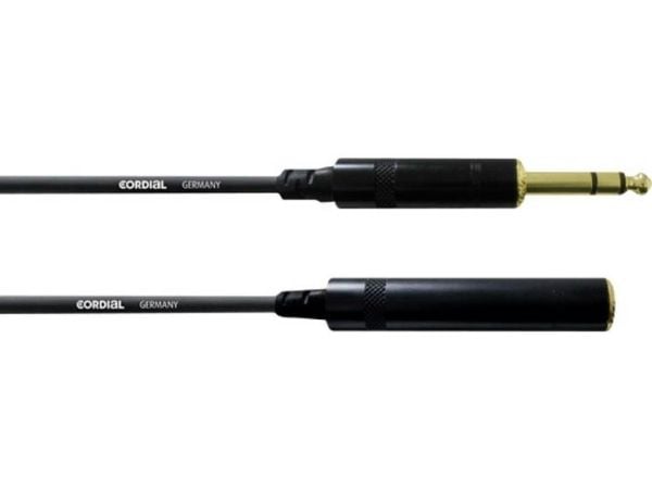 Cordial CFM 3 VK, 6.35mm, Hankjønn, 6.35mm, Hunkjønn, 3 m, Sort