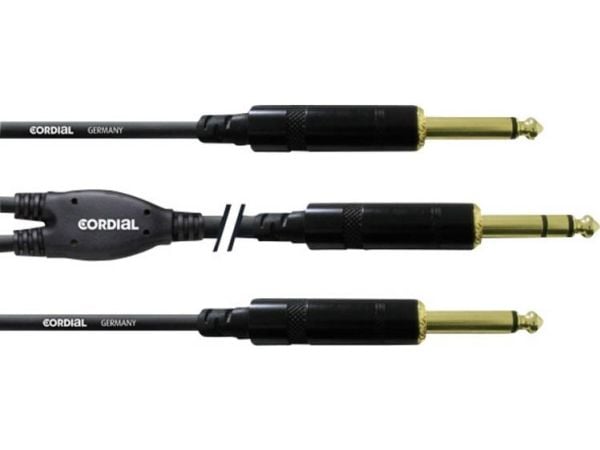 Cordial CFY 3 VPP, 2 x 6.35mm, Hankjønn, 6.35mm, Hankjønn, 3 m, Sort