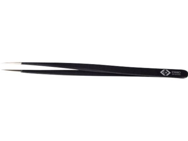 C.K T2368D ESD-pincett i rustfritt stål, smal spiss ekstra fin 140 mm