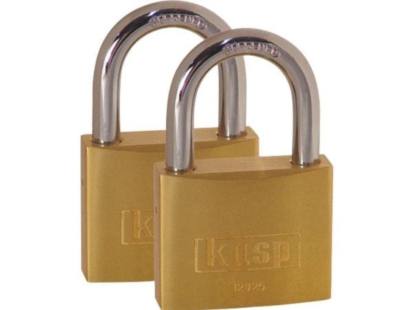 Kasp K12025D2 hengelås 25 mm gyllen/gul nøkkellås