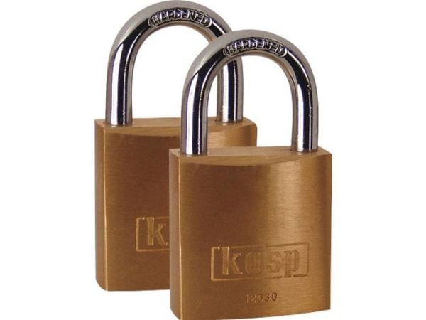 Kasp K12030D2 hengelås 30 mm gullgul nøkkellås