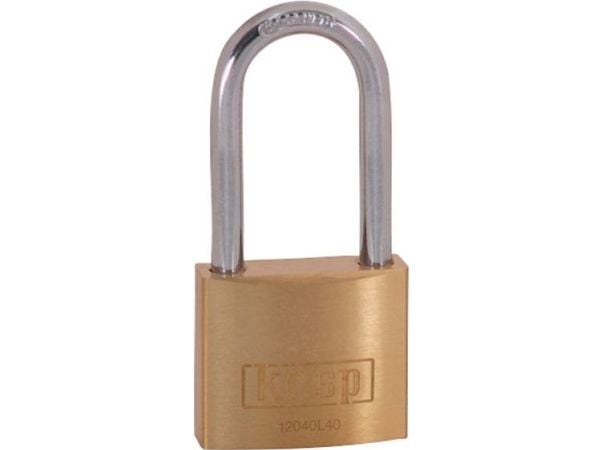 Kasp K12040L40D hengelås 40 mm gullgul nøkkelås