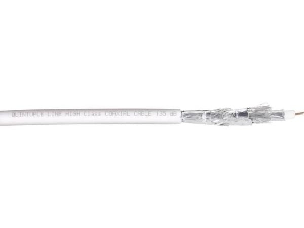 BKL Electronic 0806014/F Koaksiaalikaapeli Ulkohalkaisija: 8,20 mm 75 Ω 135 dB Valkoinen 100 m