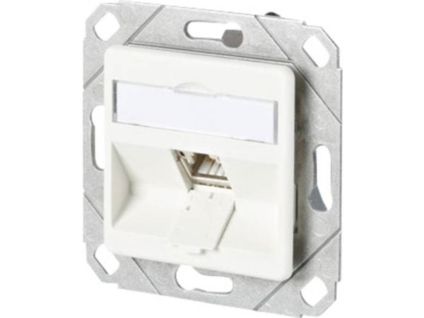 BTR C6A Module 1 Port 180° UPk - Uttag för nedsänkt montering - CAT 6a - RJ-45 - kritvit, RAL 9010