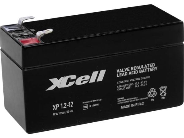 XCell XP1.212 blybatteri 12 V 1,2 Ah blyfleece (B x H x T) 97 x 52 x 44 mm flatstift 4,8 mm vedlikeholdsfritt, VDS-sertifisering