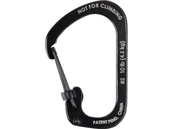 Nite Ize SlideLock, Strak åpning, Låsbar, D-formet, Rustfritt stål, Sort, 28 mm
