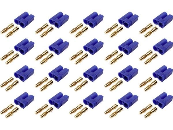 Reely 1399712 batterikontakt EC5 forgylt, 20 stk