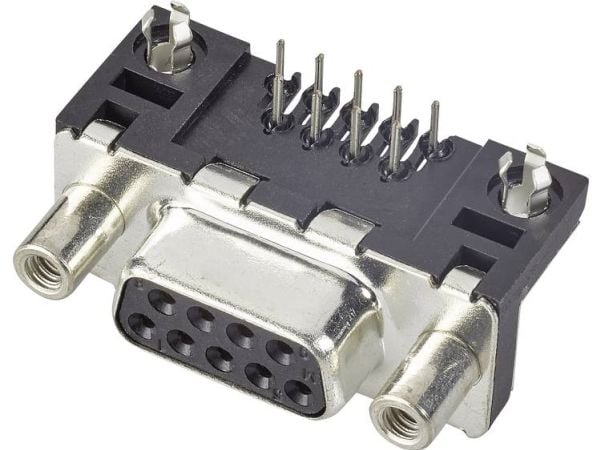 FCI D-SUB D09S33E4GX00LF stiftliste 90° 9 pol lodding 1 stk