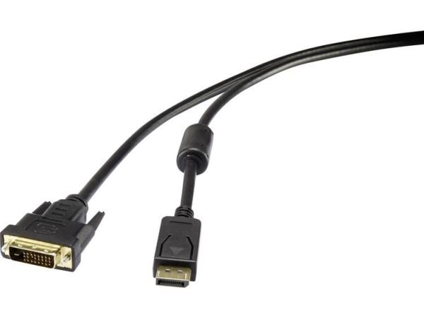 Renkforce RF-4212210, 1,8 m, DisplayPort, DVI, Hankoppling, Hankoppling, Rak