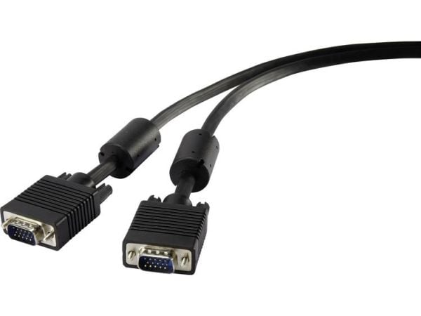 Renkforce RF-4212498, 1.8 m, VGA (D-Sub), VGA (D-Sub), Hanstik, Hanstik, Musta
