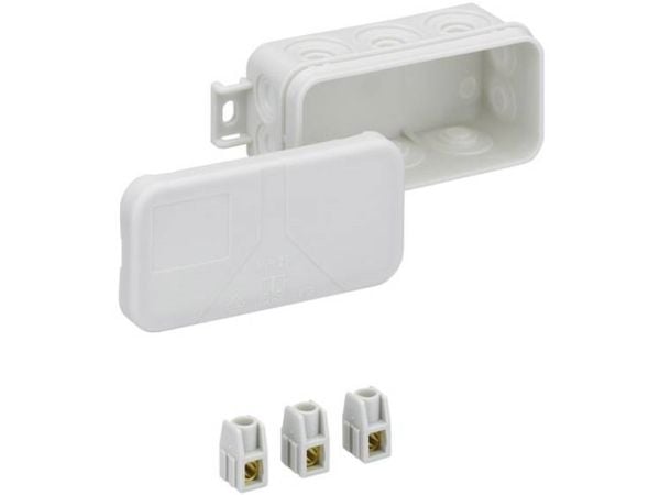 SPELSBERG Liitäntärasia Mini 25 - 2,5²-L89x43x37 mm, 3x2,5² liittimetIP 55, halogeeniton harmaa