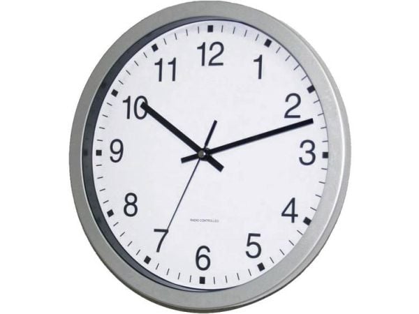 EUROTIME 56831-07 Radioveggklokke 30 cm x 43 mm Sølv