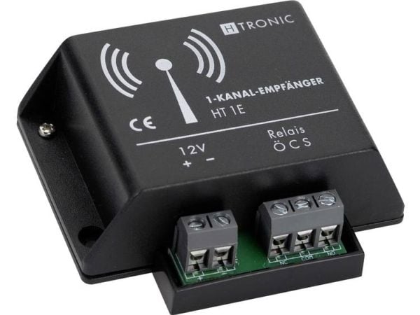 H-Tronic 1-kanals mottaker HT1E 1618260 trådløs frekvens 868,35 MHz bryteeffekt 230V/5A eller 24VDC/5A (1618260)
