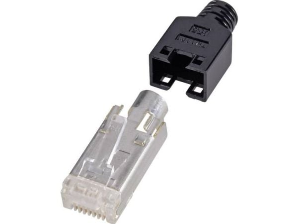 Renkforce H9540.4-10, RJ45, Svart, Sølv, Gjennomsiktig, Hankjønn, Rett, Cat5e, 10 stykker