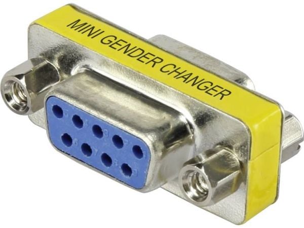 Renkforce RF-4230660, D-Sub 9-pin, D-Sub 9-pin, Metallisk, Gult