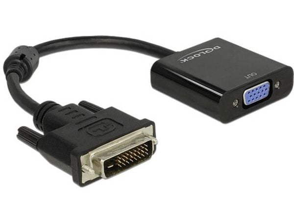 Delock - Videokonverter - Lontium LT8511 - DVI - VGA - svart - løsvekt