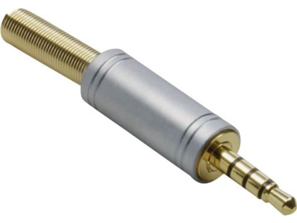 BKL Electronic 1103088 jackplugg 3,5 mm, rett polantall: 4 stereo gull (1 stk)