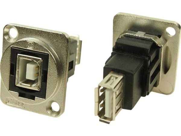 XLR-sovitin USB B-pistoke 2.0 - USB 2.0 A naarasliitäntään, uppoasennus CP30207NM CP30207NM CP30207NM Cliff Sisältö: 1 kpl