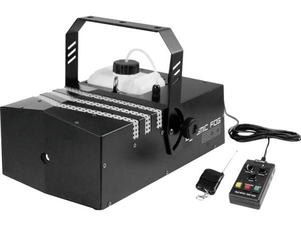 Eurolite røykmaskin DYNAMIC FOG 1200 inkl. festebrakett, inkl. kablet fjernbetjening, med lyseffekt (51702040)