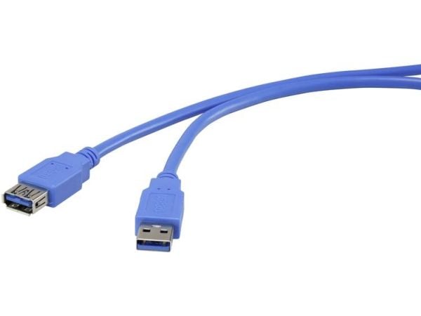 Renkforce RF-4262130, 3 m, USB A, USB A, USB 3.2 Gen 1 (3.1 Gen 1), 5000 Mbit/s, Blå