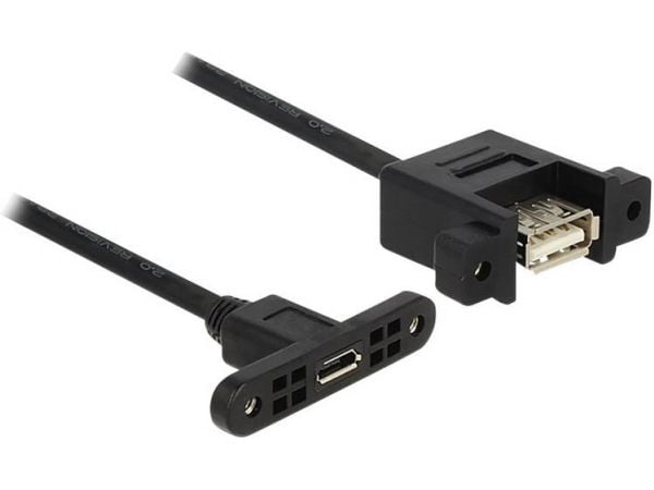 Delock - USB-adapter - Micro-USB type B (hunn) til USB (hunn) - USB 2.0 - 25 cm - svart