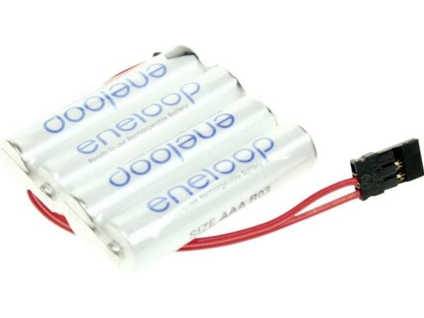 Panasonic eneloop F1x4 batteripakke, cellestørrelse R03 (AAA), kabel, kontakt, NiMH 4,8V 750 mAh