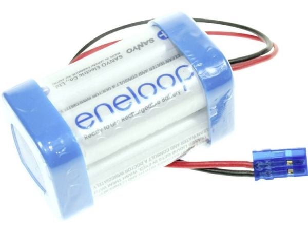 Panasonic eneloop Cube F2x2 Graupner batteripakke 4x R6 (AA) kabel, NiMH 4,8 V 1900 mAh