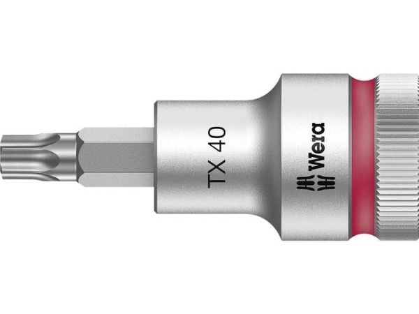Wera 05003834001, Stikkontakt, 1/2", 1 hoder, T40, Kromvanadiumstål, Kromfarget